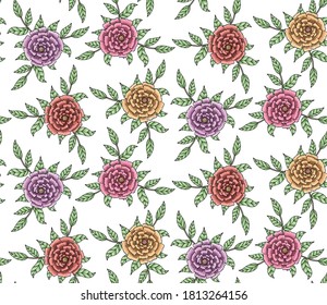 Patrón de flores de clavel sin color, tarjeta de saludo, papel tapiz