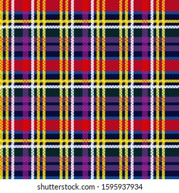 Seamless colorful checkered shades of bright various colors pattern as a tartan plaid