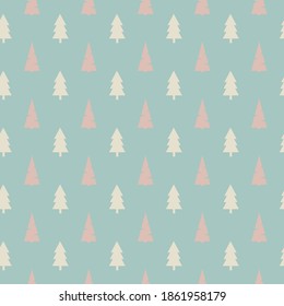 Seamless Colorful Christmas tree pattern 
