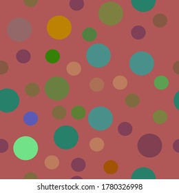 Seamless Colorful Circles on pink background pattern vector illustration design. Great for wallpaper, bullet journal, scrap booking, 