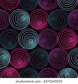 Nahtloses buntes Kreismuster. Abstrakte Vektorgrafik Spiralen Hintergrund