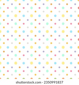 Seamless colorful cloud pattern, Geometric pastel theme pattern on white background, Wrapping paper design.