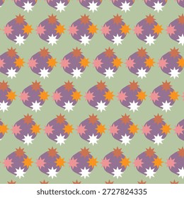 A seamless colorful confetti and balloon pattern with playful dots and circles creating a cheerful retro wallpaper ball print design