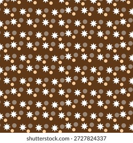 Ein nahtloses buntes Konfetti und Ballonmuster mit verspielten Punkten und Kreisen, die ein fröhliches Retro-Tapeten-Ball-Print-Design schaffen