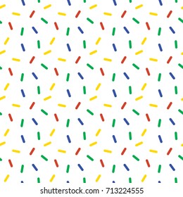 Seamless Colorful confetti sprinkle pattern wallpaper background. Vector illustration.
