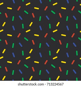 Seamless Colorful confetti sprinkle pattern wallpaper background. Vector illustration.
