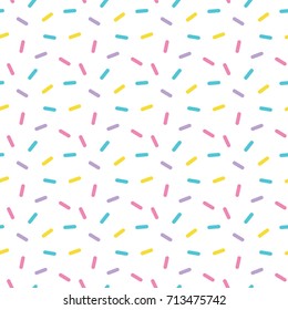 Seamless Colorful confetti sprinkle pattern wallpaper background. Vector illustration.
