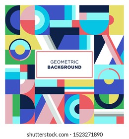 Seamless Colorful Cubism Shapes Geometric Pattern Background