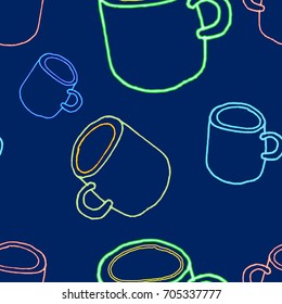 Seamless colorful cup pattern 4