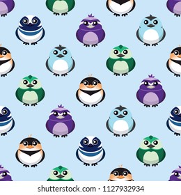 seamless colorful cute bird vector pattern background. cute animal pattern