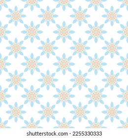 Seamless Colorful Cute Flower Pattern Background. Vector