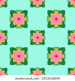 Seamless colorful Cute flower pattern