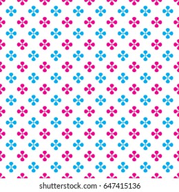 Seamless Colorful Cute Flower Pattern Background. Vector