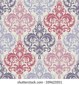 seamless colorful damask pattern