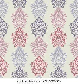 seamless colorful damask pattern