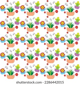 Seamless colorful decorative pattern with botany