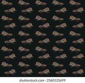 Seamless colorful decorative pattern with lizards