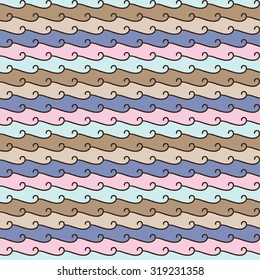 Seamless colorful decorative vector background with waves