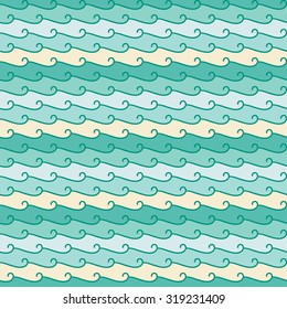 Seamless colorful decorative vector background with waves