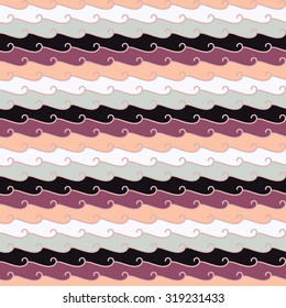 Seamless colorful decorative vector background with waves