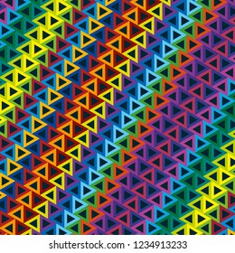 Seamless Colorful diagonal Abstract Triangle Vector Pattern