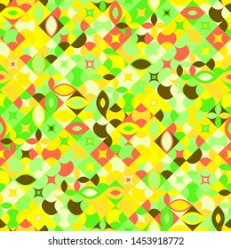 Seamless colorful diagonal curved shape pattern background design - abstract vector graphic