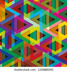 Seamless Colorful Diagonal Geometric Multicolored Lozenge  Vector Pattern