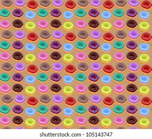 Seamless of Colorful Donuts