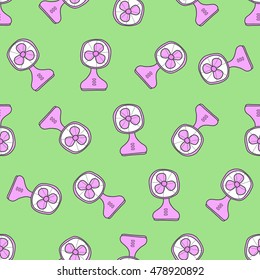 Seamless colorful doodle fan pattern.cute pattern