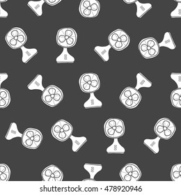 Seamless colorful doodle fan pattern.cute pattern