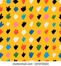 Seamless colorful doodle pattern. Abstract background with hand drawn doodle shapes. 