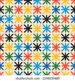 Seamless colorful doodle pattern. Abstract background with hand drawn doodle shapes. 