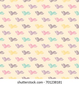 Seamless colorful doodle pattern. Abstract floral wallpaper. Vector background. Patterned paper for scrapbook albums
