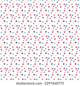 Seamless colorful dots pattern with white background. Vector seamless repeating texture.
