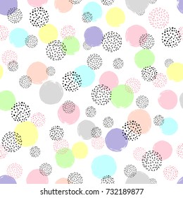 Seamless colorful dotted pattern. Vector abstract background with circles.