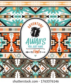 Seamless colorful ethnic pattern design