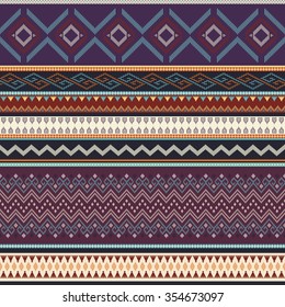 Seamless colorful ethnic pattern. Native geometric background .