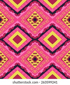 Seamless colorful ethnic pattern, vector illustration