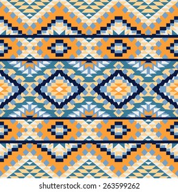 Seamless colorful ethnic pattern, vector illustration