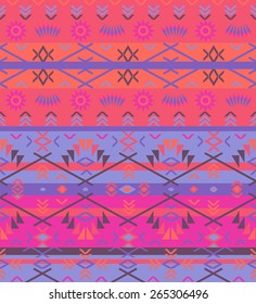 Seamless colorful ethnic pattern, vector illustration