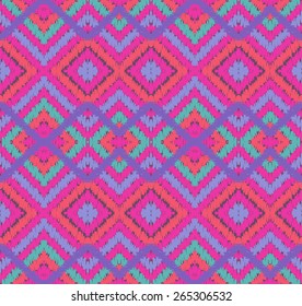 Seamless colorful ethnic pattern, vector illustration
