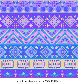 Seamless colorful ethnic pattern, vector illustration