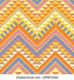 Seamless colorful ethnic pattern, vector illustration
