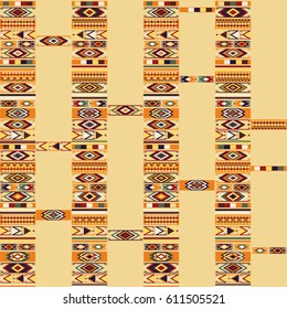 Seamless colorful ethnic pattern, vector illustration