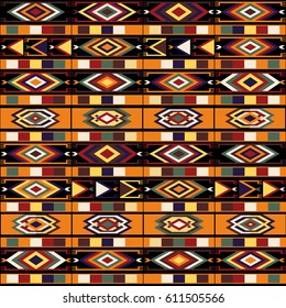 Seamless colorful ethnic pattern, vector illustration