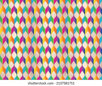 Seamless colorful fabric pattern design. modern weaving 