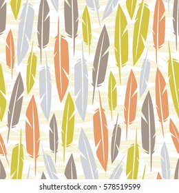 seamless colorful feather pattern background