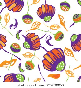 Seamless colorful floral elements , chamomile background and texture vector 3