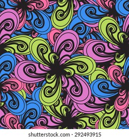 Seamless colorful floral pattern. Abstract background.