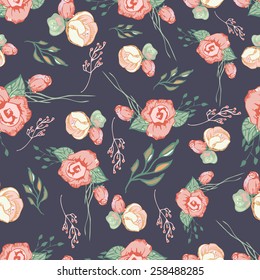 Seamless colorful floral pattern elements . background and texture vector 4